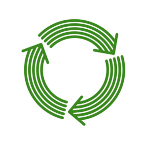 green arrows representing the symbol for recycling